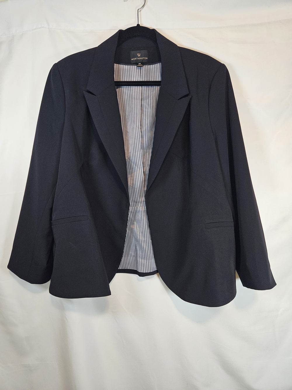 Worthington Navy Open-Front Women's Blazer